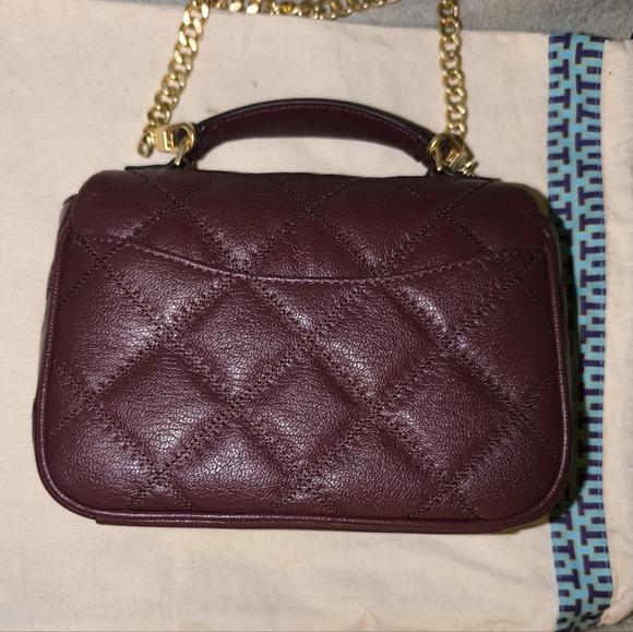 Tory Burch Willa Mini Top Handle Bag Burgundy - Picture 6 of 12